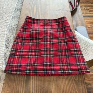J crew outlet Plaid Skirt Size 0.  New with tag.